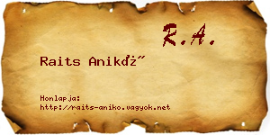 Raits Anikó névjegykártya